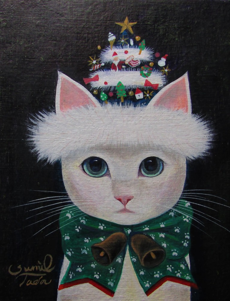 多田すみえ リトグラフ クリスマスの子猫ちゃん - 絵画/タペストリ